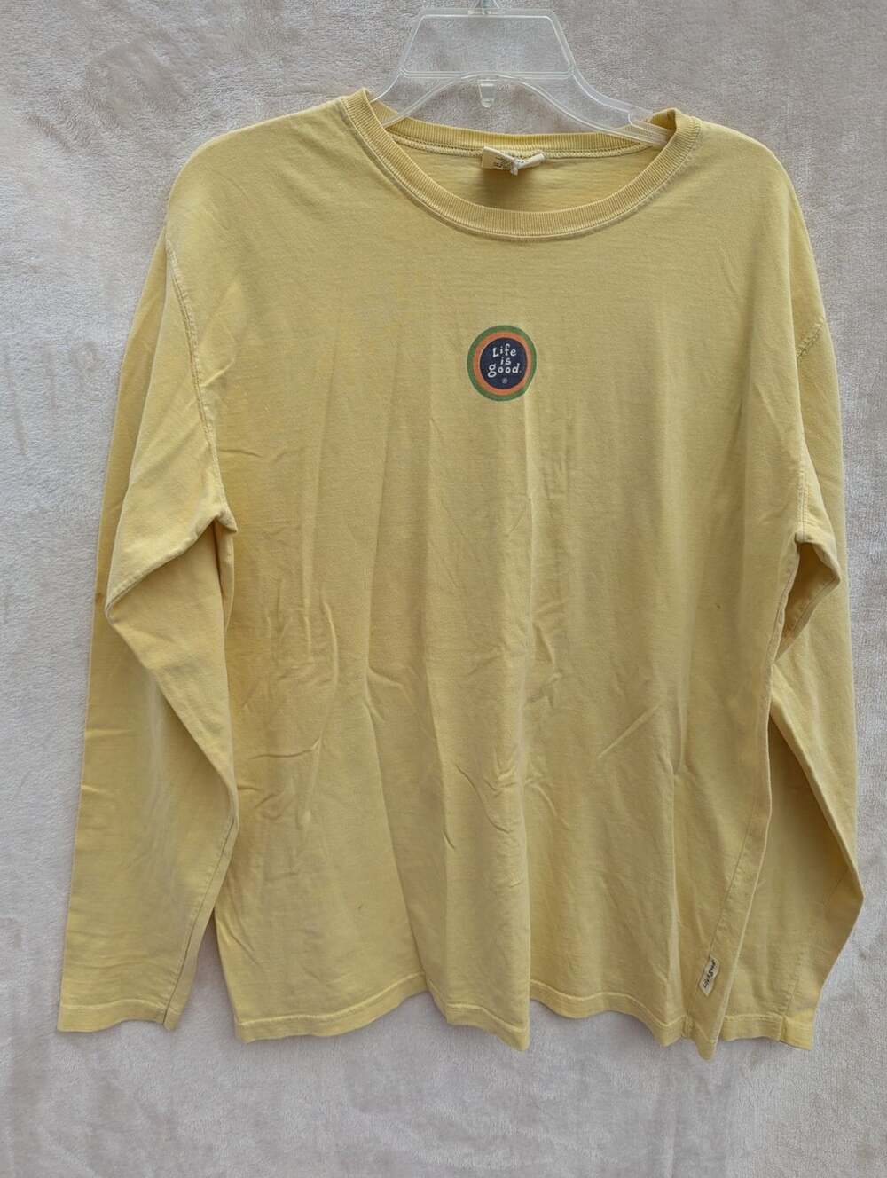 Life is Good Long Sleeve T-Shirt Yellow Size L